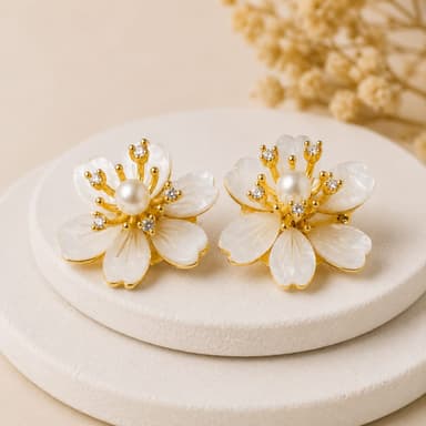 Brinco Flor de Pérola miniatura 1