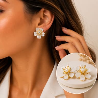 Brinco Flor de Pérola miniatura 2